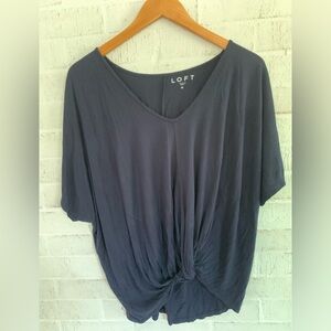 Loft Navy Twist Front Top Size Medium